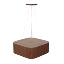 Ver imagem 4 de Lustre Pendente Madeira Arredondado 25x25cm - Imbuia