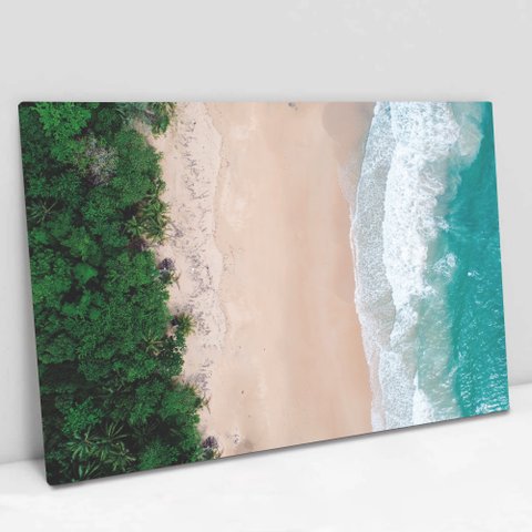 Quadro Decorativo em Canvas Beira Mar TaColado Moldura Madeira 60 x 40cm