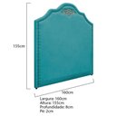 Ver imagem 4 de Kit Cabeceira E Calçadeira Queen P02 160cm Azul Turquesa