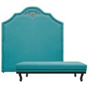 Ver imagem 1 de Kit Cabeceira E Calçadeira Queen P02 160cm Azul Turquesa