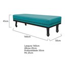 Ver imagem 3 de Kit Cabeceira E Calçadeira Queen P02 160cm Azul Turquesa