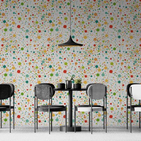 Papel de Parede Poá Bolinhas de Tintas Coloridas Espalhadas - 3,5m