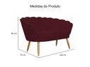 Ver imagem 2 de Kit Namoradeira + 1 Poltrona Decorativa Pétala Suede Marsala Pés Madeira Ms Decor