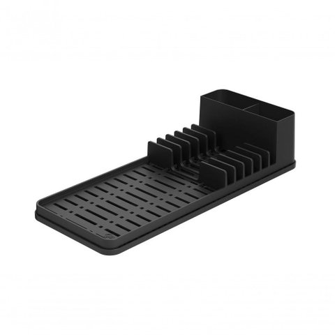 Escorredor com Tapete de Pia Preto Single Coza 42,2 X 17,4 X 9,4 Cm Preto Coza