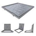 Ver imagem 2 de Tampa Piscina Casa Máquina 1x1m Articulada Rebaixada Cinza