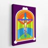 Quadro Jesus Cristo Crucificado Vitral Canvas 120x80cm - 2