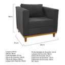 Ver imagem 4 de Poltrona Decorativa Europa Linho Doce Sonho Móveis - Chumbo