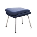 Ver imagem 4 de Poltrona Womb Chair com Puff Cromada Linho Azul