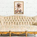 Ver imagem 1 de Quadro Moldura Dourada Flor Rosê 33x24cm:com Vidro