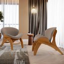 Ver imagem 6 de Kit 4 Poltronas Decorativa Orgânica Sala Living Kadosh L02 Bouclê Bege