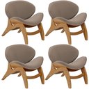 Ver imagem 1 de Kit 4 Poltronas Decorativa Orgânica Sala Living Kadosh L02 Bouclê Bege