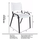 Ver imagem 5 de Kit com 10 Cadeiras Iso para Escola Escritório Comércio Branca Base Preta Ecomhome