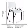 Kit com 10 Cadeiras Iso para Escola Escritório Comércio Branca Base Preta Ecomhome - 5