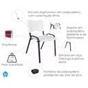 Ver imagem 7 de Kit com 10 Cadeiras Iso para Escola Escritório Comércio Branca Base Preta Ecomhome