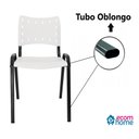 Ver imagem 6 de Kit com 10 Cadeiras Iso para Escola Escritório Comércio Branca Base Preta Ecomhome