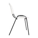 Ver imagem 4 de Kit com 10 Cadeiras Iso para Escola Escritório Comércio Branca Base Preta Ecomhome