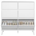 Ver imagem 4 de Cômoda Quarto Sapateira 120cm 4 Gavetas 2 Portas Dalia Branco a02 - Mpozenato