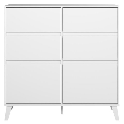 Cômoda Quarto Sapateira 120cm 4 Gavetas 2 Portas Dalia Branco a02 - Mpozenato