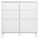 Ver imagem 1 de Cômoda Quarto Sapateira 120cm 4 Gavetas 2 Portas Dalia Branco a02 - Mpozenato