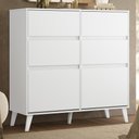 Ver imagem 2 de Cômoda Quarto Sapateira 120cm 4 Gavetas 2 Portas Dalia Branco a02 - Mpozenato