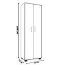 Ver imagem 3 de Estante de Livros para Escritório Mdp Texturizado Home Office Portas Grandes Alf Preto G47 - Gran Be