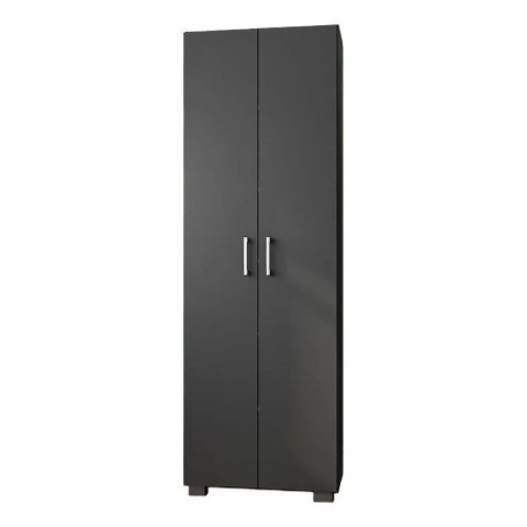 Estante de Livros para Escritório Mdp Texturizado Home Office Portas Grandes Alf Preto G47 - Gran Be