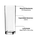 Ver imagem 3 de Jogo de Copos 6 Peças Long Drink 350ml Quadrado Transparente