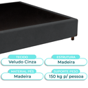 Ver imagem 2 de Cama Box Viuvo Cinza Nature 128x188