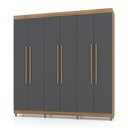 Ver imagem 1 de Guarda Roupa Casal 6 Portas 218 Cm Elegância Nature/alasca - Pallazio