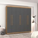 Ver imagem 2 de Guarda Roupa Casal 6 Portas 218 Cm Elegância Nature/alasca - Pallazio