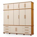 Ver imagem 2 de Guarda Roupa Casal Londres 5 Portas Ambiente Freijó Off White – Luapa Móveis