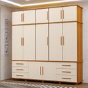 Ver imagem 1 de Guarda Roupa Casal Londres 5 Portas Ambiente Freijó Off White – Luapa Móveis