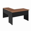 Ver imagem 7 de Mesa de Escritório em L 30mm com Gaveteiro Suspenso e Chave F5 Office Cor:Nogal com Preto