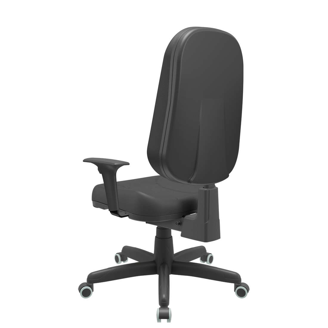 Cadeira Presidente Escritório Com NR17 Operativa Backsystem com Costura Braço Regulável Preto Plaxme - 3