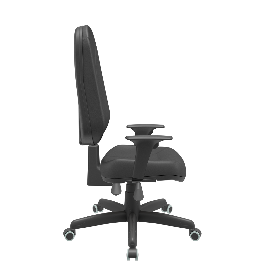 Cadeira Presidente Escritório Com NR17 Operativa Backsystem com Costura Braço Regulável Preto Plaxme
