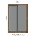 Ver imagem 4 de Guarda-roupa Solteiro 2 Portas de Correr 4 Gavetas Rustic/cinza Vivare Plus Madesa