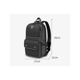 Mochila Pequena Arctic Hunter Feminina Masculina Com Bolso Antifurto Preta B00103 - 3