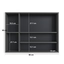 Ver imagem 3 de Espelheira de Banheiro com 2 Portas e Nichos 80cm Multimóveis Crart-EPL003 Grafite