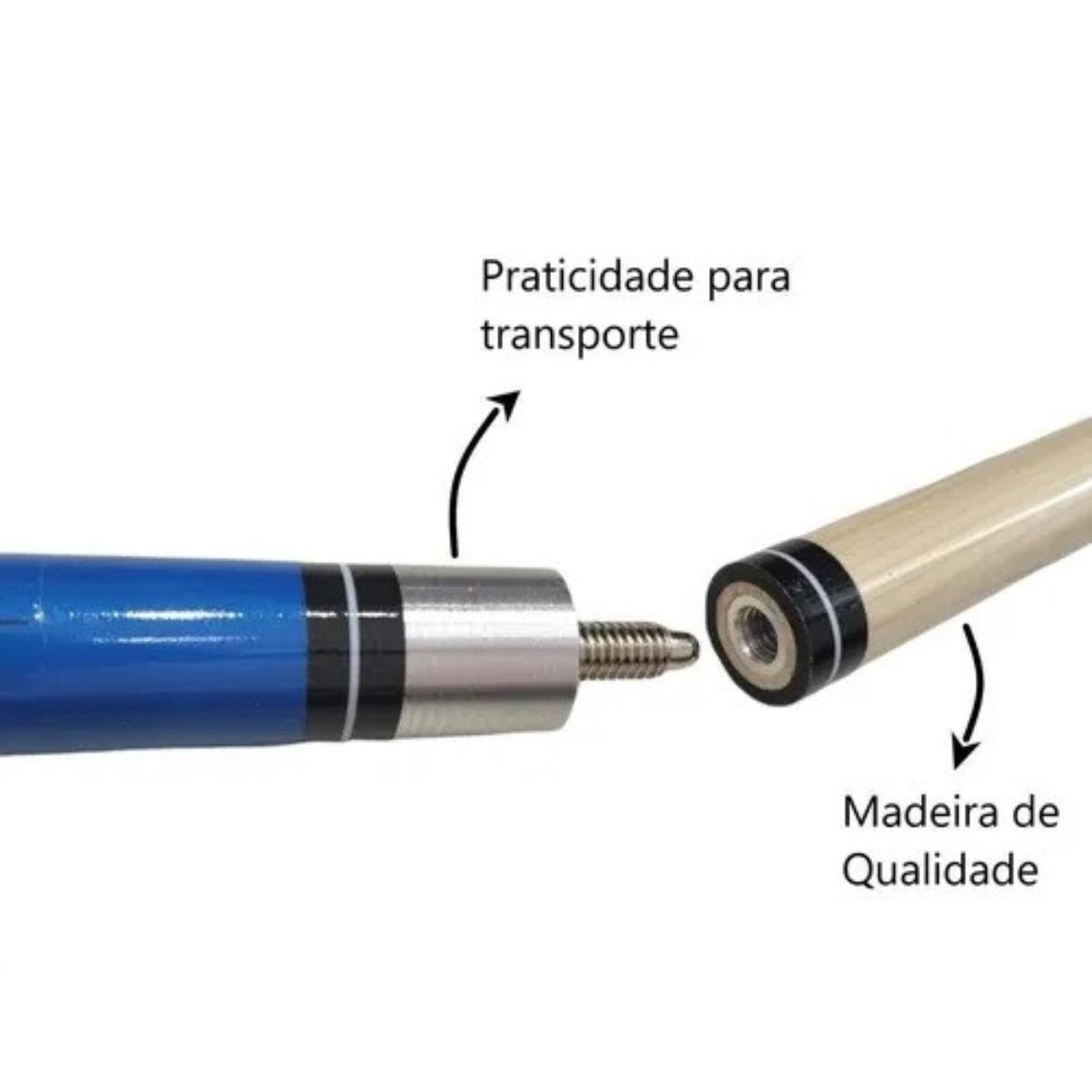 Taco Sinuca Bilhar Branco Profissional