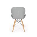 Ver imagem 4 de Kit 02 Cadeiras Charles Eames Eiffel Slim Wood Estofada - Cinza