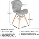 Ver imagem 6 de Kit 02 Cadeiras Charles Eames Eiffel Slim Wood Estofada - Cinza