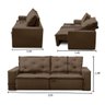 Sofá Retrátil e Reclinável 3 Lugares com Molas 2,00m Aline Suede Marrom Rover & Beato - 3