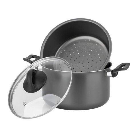 Panela de Cozimento a Vapor Cozivapor 3 em 1 Grafite Ø20cm