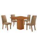 Ver imagem 1 de Mesa de Jantar Eloise 90cm Tampo MDF Laminado Canto Copo com 4 Cadeiras Aline