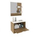 Ver imagem 6 de Conjunto para Banheiro Balcão com Espelho sem Cuba 60cm Bn3689 Tecnomobili Amendoa/ Marmore Branco