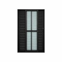 Ver imagem 1 de Porta Balcão 3 Folhas Alumínio Preto 210x180 Linha 25