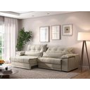 Ver imagem 2 de Sofá Retrátil e Reclinável com Molas Ensacadas e Carregador Usb Colosso 2,30m Veludocristal Areia