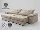 Ver imagem 4 de Sofá Retrátil e Reclinável com Molas Ensacadas e Carregador Usb Colosso 2,30m Veludocristal Areia