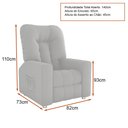 Ver imagem 3 de Poltrona do Papai Bean 82cm Reclinável Manual Suede Bege - Sallar Home