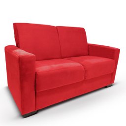 Sofá 2 Lugares Vitória Para Sala de Estar Escritório Com 2 Almofadas Suede Vermelho - Ninho Decor - 2